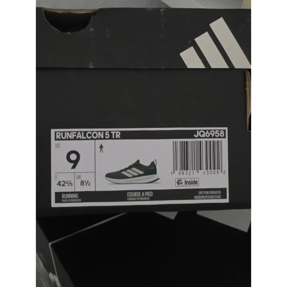 Adidas Runfalcon 5 TR Men’s 9 Women’s 10.5 Grey White Blue JQ6958 NIB